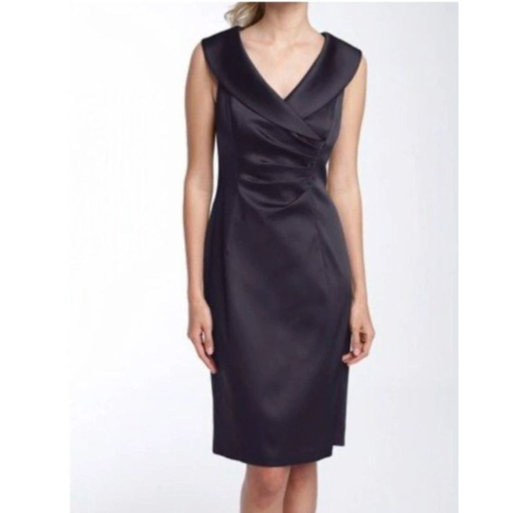 Kay Unger Dress 8 Black Portrait Collar Party Cocktail Sheath Wedding Cruise